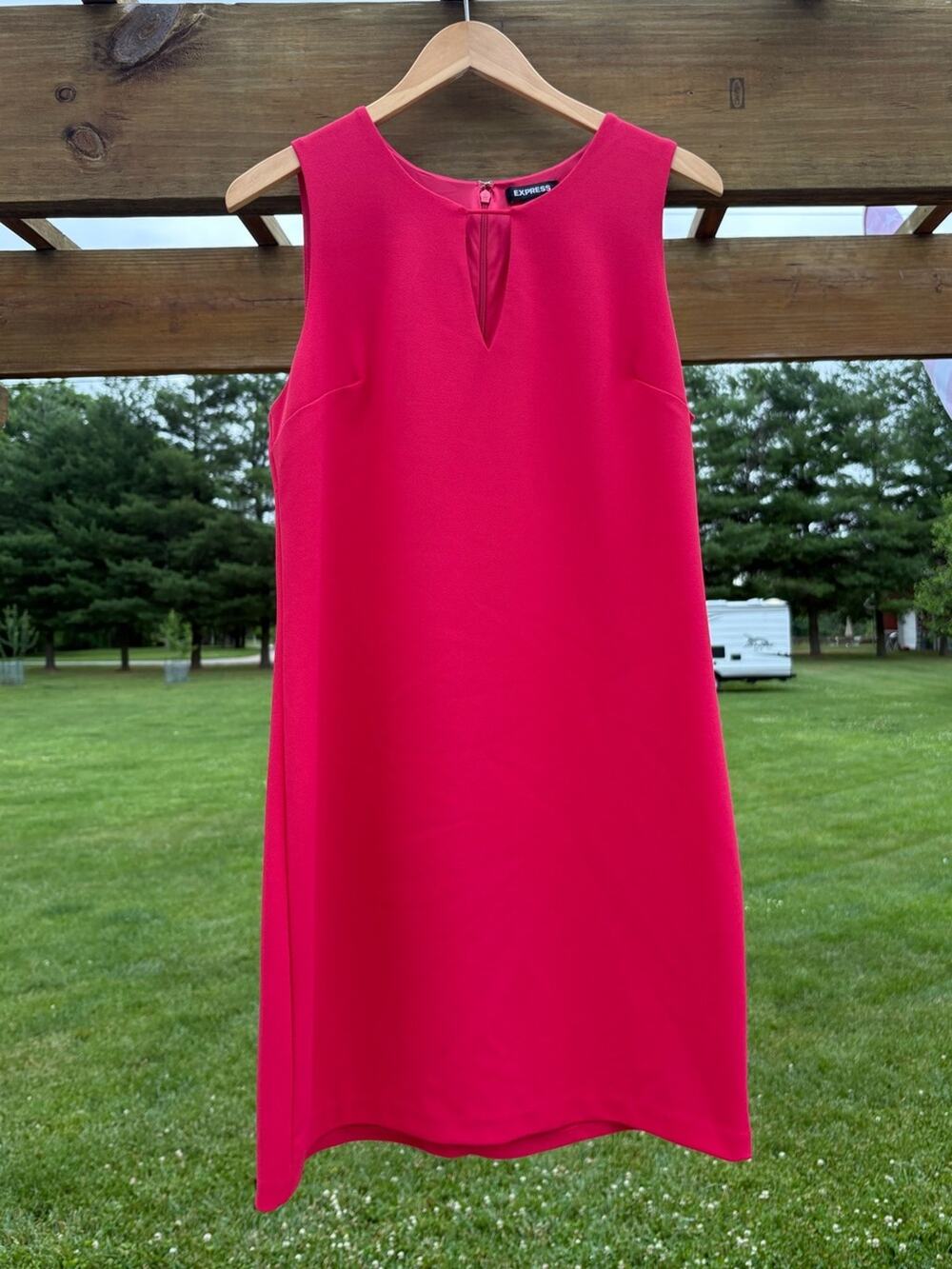 Express Bright Red Sleeveless Keyhole Shift Dress-Size M